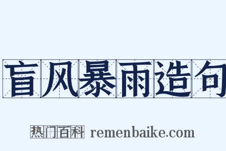 盲风暴雨造句是什么意思的图片